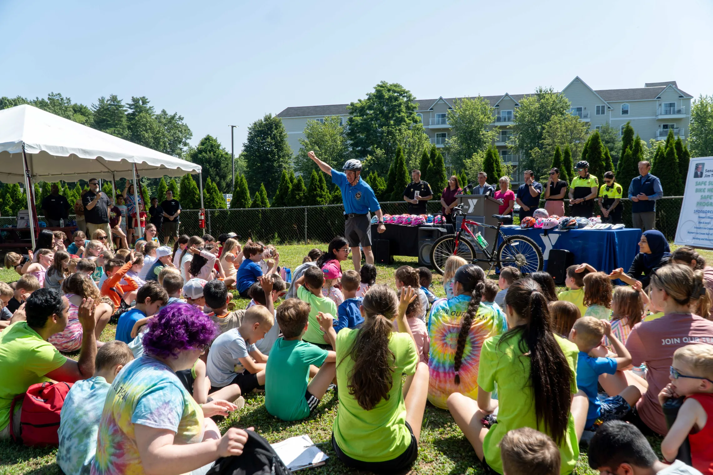 Senator Tedisco motivates childrent to wear bike helmets