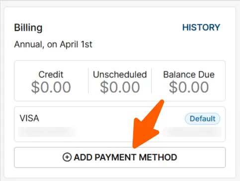 Add payment method screenshot