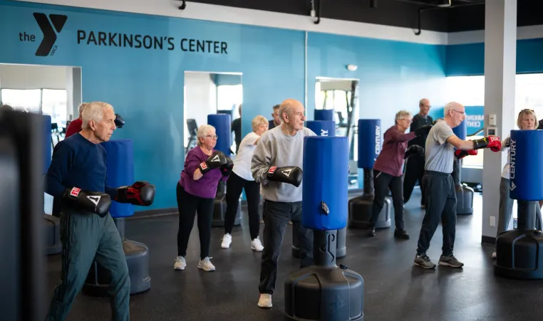Group of Parkinson's Center members participate in boxing