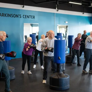 Group of Parkinson's Center members participate in boxing