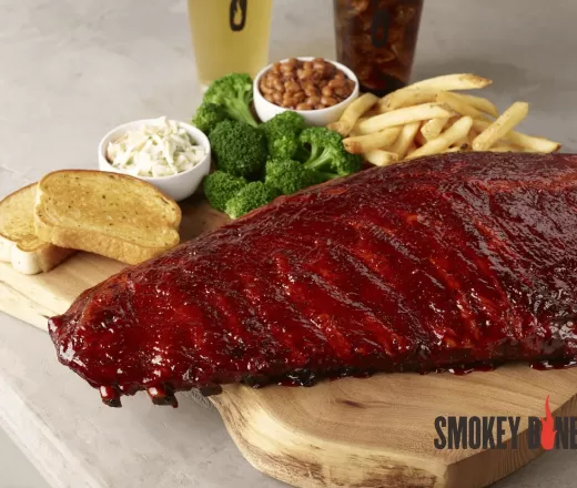 Ribs with sides on a plate