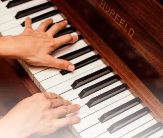 Playing a piano