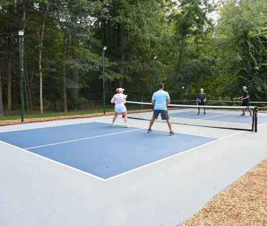 People playing pickleball
