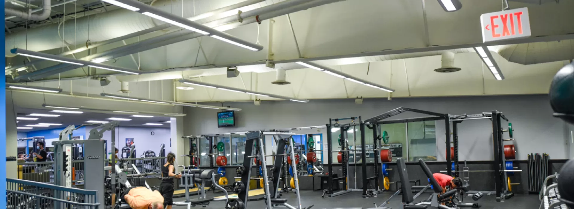 People working out on machines